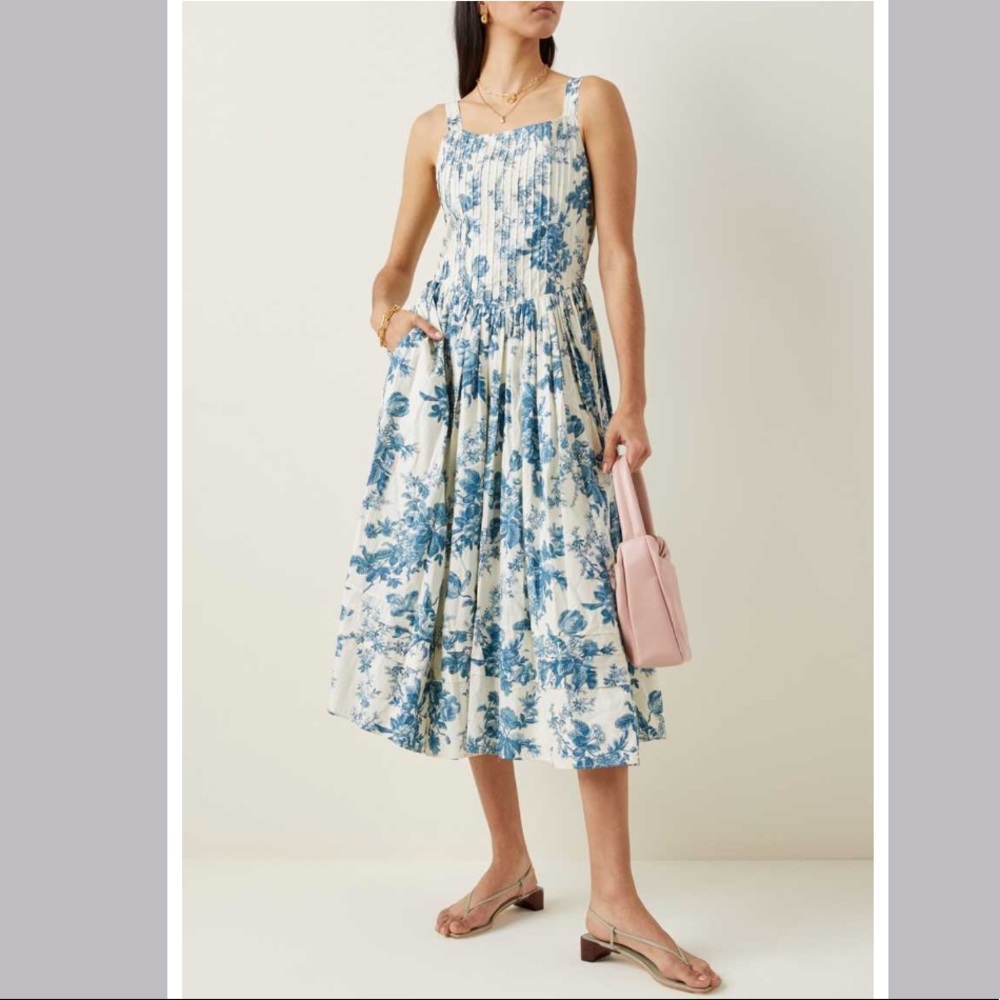 LoveShackFancy Marjory dress blue chine size 4
